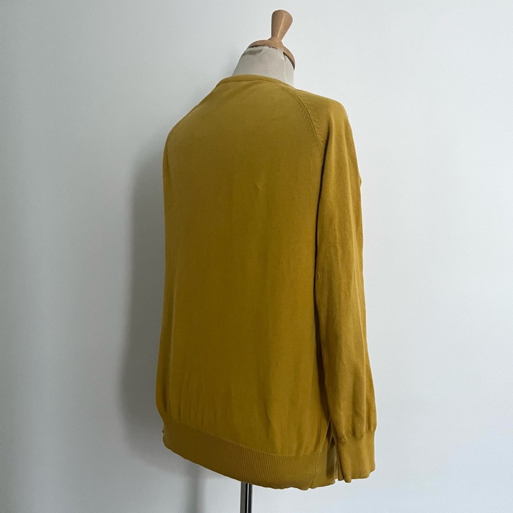 Mustard Yellow Cotton Cardigan and Sweater/Grandpa Style